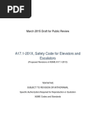 A17.1-201X, Safety Code For Elevators and Escalators: March 2015 Draft For Public Review