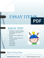 Essay Items Assessment