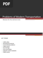 Problems of Modern Transportation: Revision For The Mid-Term Test