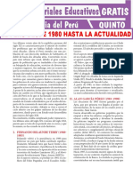 El Perú Desde 1980 Hasta La Actualidad para Quinto Grado de Secundaria