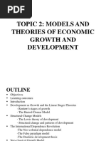 Topic 2: Models and Theories of Economic Growth and Development