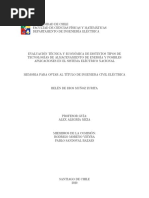 Evaluación Técnica y Económica de Distintos Tipos de Tecnologías de Almacenamiento de Energía