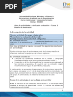 Guía de Actividades y Rúbrica de Evaluación - Unidad 1 - Tarea 2 - Diseño de Autómatas