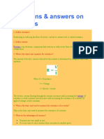 Questions & Answers On Resistors: 1. Define Resistance