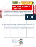 Problemas Con Sumas y Restas para Primer Grado de Primaria