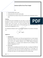 Determination of PH of Water Ample