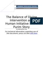 The Balance of Divine Intervention and Human Initiative in The Purim Story