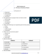 CBSE Worksheet-01 Class - VII Science (Nutrition in Plants) : Material Downloaded From - 1 / 3