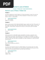 Newton's Laws of Motion: Problem Set