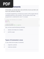 Types of Comments in Java