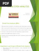 Break Even Analysis