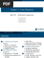 Chapter 1: Linear Equations: Math 121:: Mathematical Applications