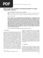 Effect of Cold Work and Aging On Mechanical Properties of A Copper Bearing HSLA-100 Steel