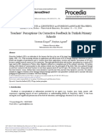 Teachers' Perceptions On Corrective Feedback in Turkish Primary Schools