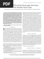 Broadband Waveform Geoacoustic Inversions With Absolute Travel Time