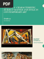 Module 1: Characteristic, Subject Matter and Style in Contemporary Art