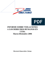 Informe Sobre Violaciones A Los Derechos Humanos en Cuba DIRECTORIO CUBANO