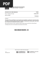 Maximum Mark: 45: Cambridge Secondary 1 Checkpoint