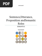 Sentence, Utterance, Proposition Andsemantic Roles: Semantics