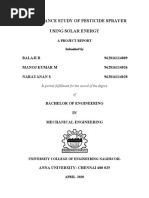 Performance Study of Pesticide Sprayer Using Solar Energy