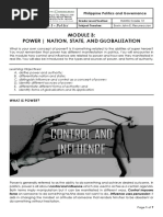 PPG Module 3 - Power and State, Nation, Globalization PDF