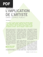 Implication de L Artiste Dans L Espace Public