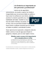 Crees Que La Oratoria Es Importante en Tu Formación Personal y Profesional