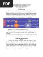 Science 5 - Stars - Worksheet 1 - 4th Quarter