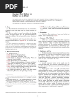 Sulfate Ion in Water: Standard Test Method For