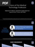 History of The Medical Technology Profession: Jaqueline Nicole F. Parayno, RMT MSMT