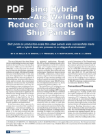 Using Hybrid Laser-Arc Welding To Reduce Distortion in Ship Panels