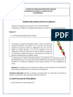 Trabajo A Entregar Sobre Manipulacion de Alimentos