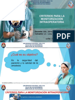 Criterios para Monitorización Intraoperatoria