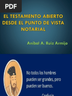 Testamento Abierto Desde El Punto de Vista Notarial, El