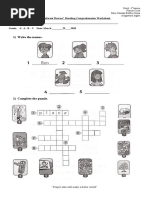 1) Write The Names.: "Rainforest Rescue" Reading Comprehension Worksheet