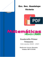 Matematicas 1 Primer Trimestre PDF