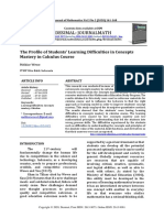 Desimal: Journalmath: The Profile of Students' Learning Difficulties in Concepts Mastery in Calculus Course