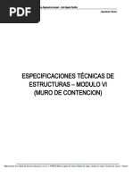 Especificaciones Tecnicas de Estructuras - Modulo VI (Muro de Contencion)