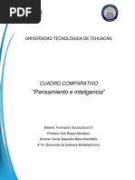 Cuadro Comparativo Entre Pensamiento e Inteligencia