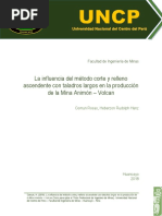 La Influencia Del Método Corte y Relleno Ascendente Con Taladros Largos en La Producción de La Mina Animón - Volcan