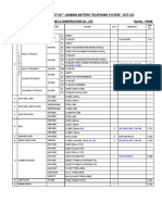 Components List of " Common Battery Telephone System ", Hct-12S