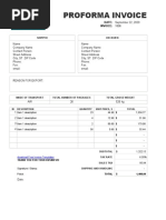 Proforma Invoice Template Calculates Total