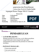 Sistem Pengoperasian Dan Pemeliharaan Pemisah (Disconnecting Switch) Gardu Induk Tegangan Ekstra Tinggi 500 KV Gandul