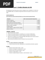 Caso 1: Crédito Tributario de IVA: SRI Impuesto Al Valor Agregado I Unidad 2