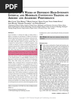 Effects of 6 Weeks of Different High-Intensity Interval and Moderate Continuous Training On Aerobic and Anaerobic Performance - 2018