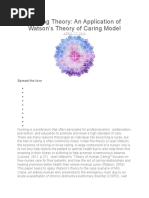 Nursing Theory An Application of Watson's Theory of Caring Model