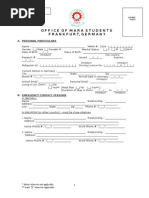 Student Update Form: Office of Mara Students Frankfurt, Germany