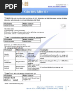 Câu điều kiện (1) : Type 0 If clause Main clause