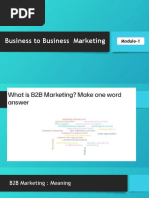 Business To Business Marketing