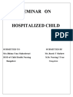 Seminar On Hospitalized Child